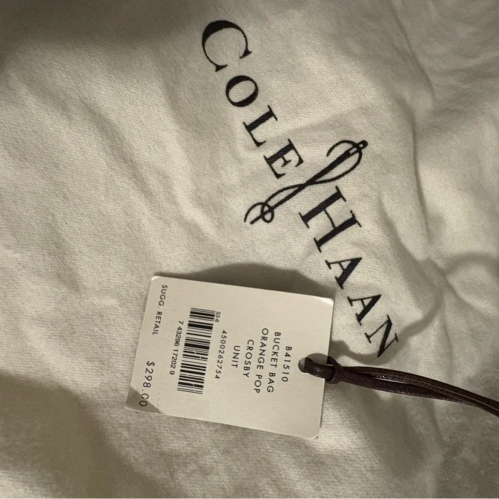 Cole Haan Orange Pebbled Leather Hobo - Picture 5 of 6